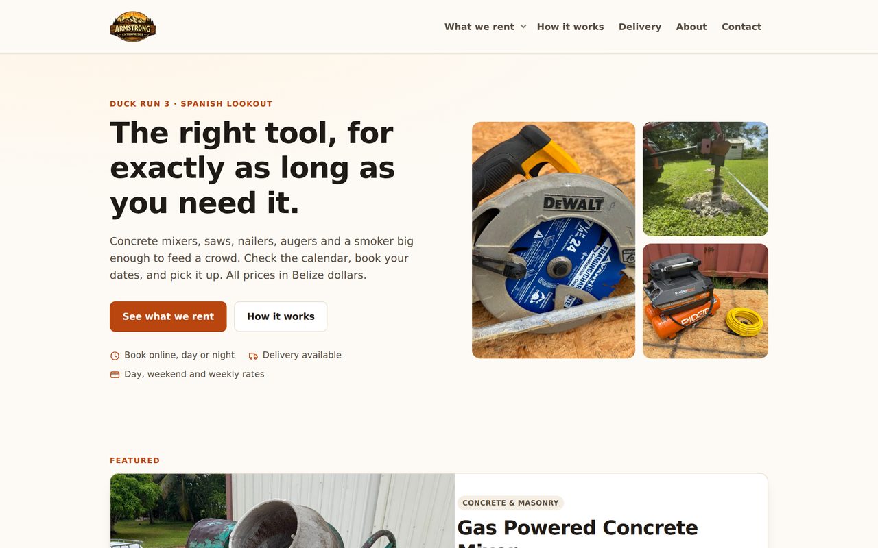 Armstrong Enterprises – Rentals — screenshot